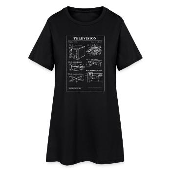 Plan de télévision rétro - Robe T-shirt Femme - noir - Devant
