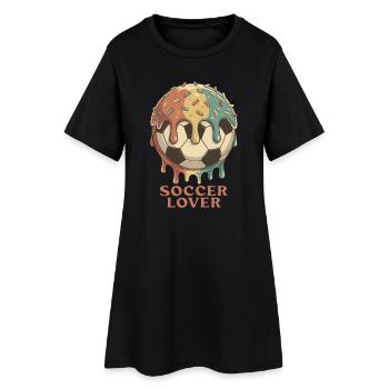 Retro Soccer Lover |  Soccer Players - Women’s T-Shirt Dress - black - Front