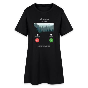 Le Montana m’appelle et je dois partir en voyage rétro dans la nature - Robe T-shirt Femme - noir - Devant