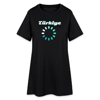 Turkey Charging Circle Turquoise - Women’s T-Shirt Dress - black - Front