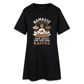 Kaffee Spruch - Namaste Yoga Lustig - Frauen T-Shirt-Kleid - Schwarz - Vorne