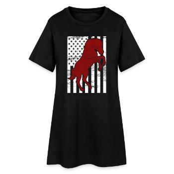 4. Juli USA Reiten - Frauen T-Shirt-Kleid - Schwarz - Vorne