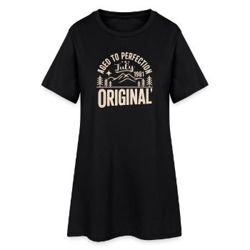 Juli 1981 – Legende der Gipfel und Berge - Frauen T-Shirt-Kleid - Schwarz - Vorne