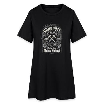 Heimatliebe im Bergwerkstil, Ruhrpott - Frauen T-Shirt-Kleid - Schwarz - Vorne