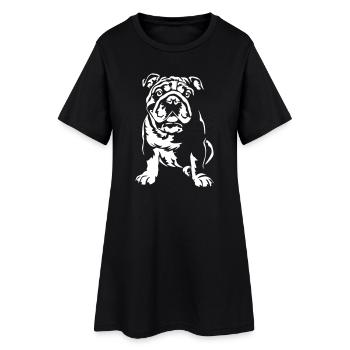 English Bulldog « Édition Noire » - Robe T-shirt Femme - noir - Devant