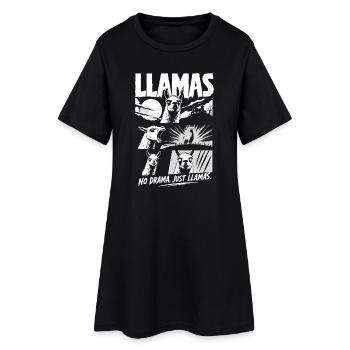 Lamas Horror Comic Pas de drame Art - Robe T-shirt Femme - noir - Devant