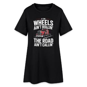 Trucker Truck Driver Diesel Truck Truck - Women’s T-Shirt Dress - black - Front