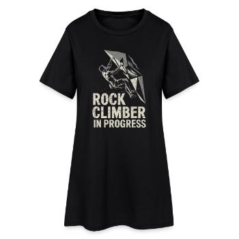 Felswand Kletterer In Bau - Frauen T-Shirt-Kleid - Schwarz - Vorne