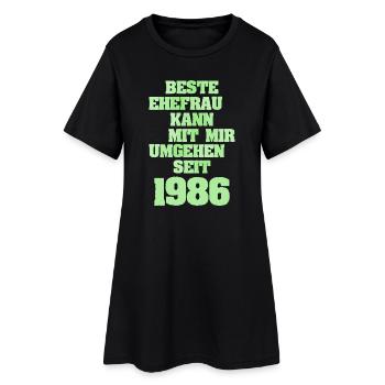 Ehefrau 1986 - Frauen T-Shirt-Kleid - Schwarz - Vorne