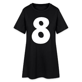 Eight: Minimalist Numeral 8 | Eighth - Women’s T-Shirt Dress - black - Front