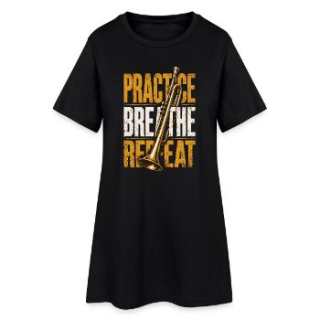 Trompettiste trompettiste en musique répétée - Robe T-shirt Femme - noir - Devant