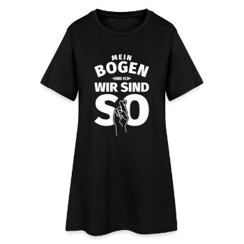 Bogenschießen Bogen Schütze - Frauen T-Shirt-Kleid - Schwarz - Vorne