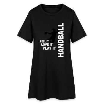 Handball - love & play - Frauen T-Shirt-Kleid - Schwarz - Vorne