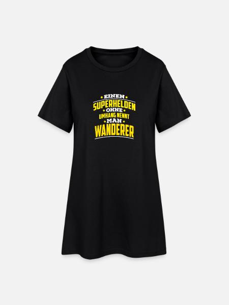Superhelden ohne Umhang nennt man Wanderer - Frauen T-Shirt-Kleid - Schwarz