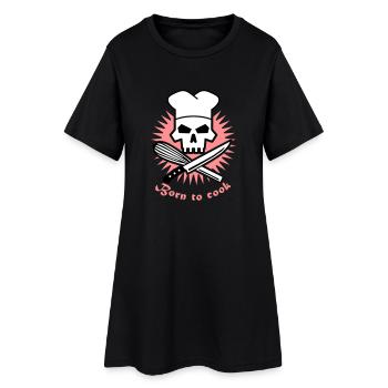 born_to_cook_3c - Robe T-shirt Femme - noir - Devant
