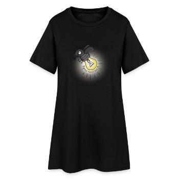 Glühbirnchen - Frauen T-Shirt-Kleid - Schwarz - Vorne
