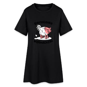 egg-laying wool milk sow - workaholic - work - Women’s T-Shirt Dress - black - Front