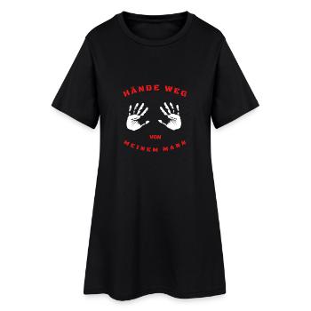 HÄNDE WEG VON MEINEM MANN - Frauen T-Shirt-Kleid - Schwarz - Vorne