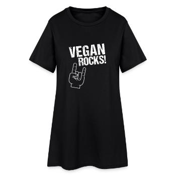 Rocks Vegan! Style de Rockin 'Vegan. - Robe T-shirt Femme - noir - Devant