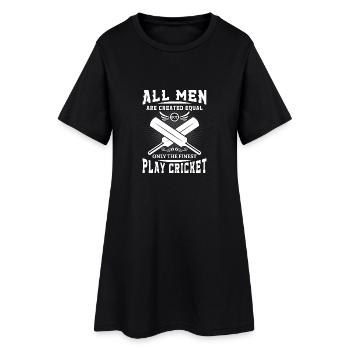 Men are created equal but the finest play cricket - Robe T-shirt Femme - noir - Devant