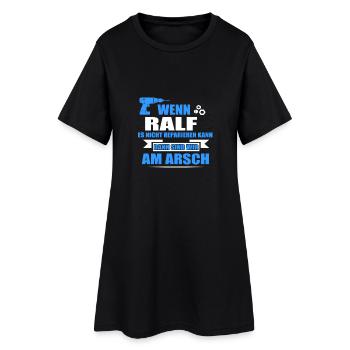 RALF -Geschenk - Frauen T-Shirt-Kleid - Schwarz - Vorne