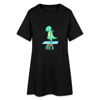 Yoga-Saurus Rex - Dino - Sport - Frauen T-Shirt-Kleid - Schwarz - Vorne