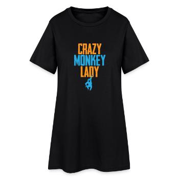 Dame de singe folle - Robe T-shirt Femme - noir - Devant
