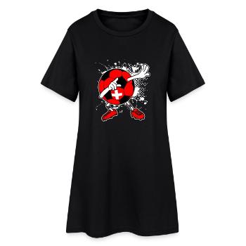 Schweiz Fußball Nationalmannschaft Geschenk - Frauen T-Shirt-Kleid - Schwarz - Vorne