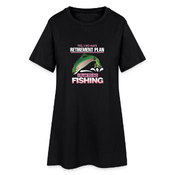 Retirement Plan Rente Opa Angeln Fischen Geschenk - Frauen T-Shirt-Kleid - Schwarz - Vorne