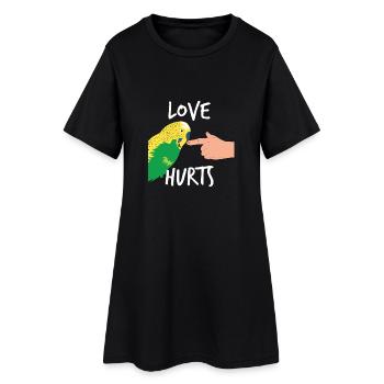 Budgie T-Shirt Perroquet cadeau drôle - Robe T-shirt Femme - noir - Devant