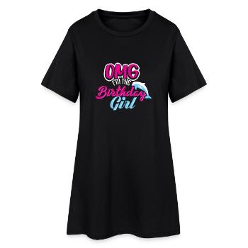OMG je suis le cadeau de chemise d'anniversaire de dauphin de fille - Robe T-shirt Femme - noir - Devant