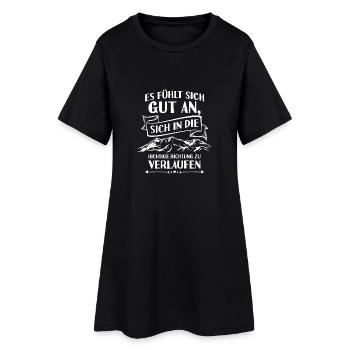 ...in die richtige Richtung verlaufen - Geschenk - Frauen T-Shirt-Kleid - Schwarz - Vorne