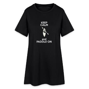 Kayak - Canoë - Pagayage - Gardez votre calme - Robe T-shirt Femme - noir - Devant