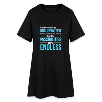 Unsupervised - Frauen T-Shirt-Kleid - Schwarz - Vorne