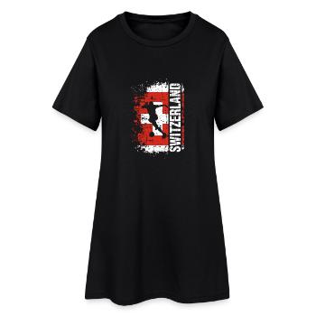 Équipe nationale Suisse de football - Cadeau - Robe T-shirt Femme - noir - Devant