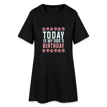 Aujourd'hui est l'anniversaire de mon chien - Robe T-shirt Femme - noir - Devant