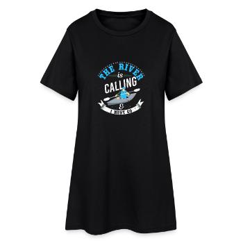 The River is calling and I must go-water sports - Frauen T-Shirt-Kleid - Schwarz - Vorne