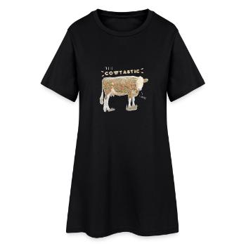 La vache vache vie vache Je suppose que Funshirt - Robe T-shirt Femme - noir - Devant