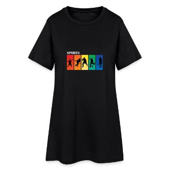 Fan de sport - Robe T-shirt Femme - noir - Devant