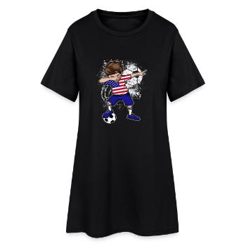 Footballeur américain Dab - Robe T-shirt Femme - noir - Devant