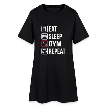 Eat Sleep Gym Repeat - Women’s T-Shirt Dress - black - Front