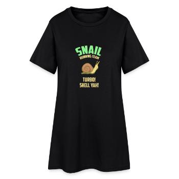 Snail Running Team - Schnecke - Geschenk - Frauen T-Shirt-Kleid - Schwarz - Vorne