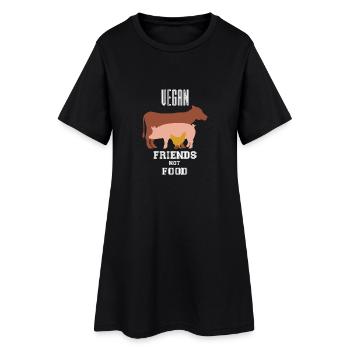 Végétalien - végétalien - amis - sans nourriture - cadeau - Robe T-shirt Femme - noir - Devant