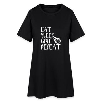 Mangez Sommeil Golf Répétez Chemise Cadeau Golf - Robe T-shirt Femme - noir - Devant