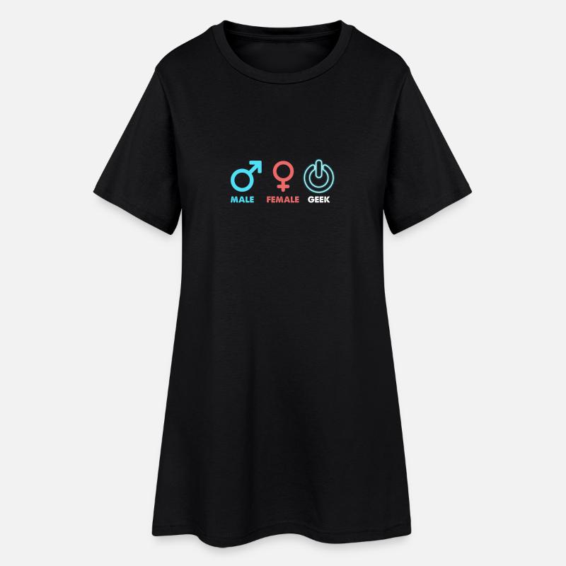 Geek Computer Programmierer Geschenk Nerd - Frauen T-Shirt-Kleid - Schwarz
