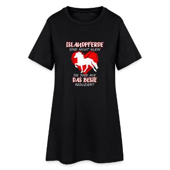 Islandpferde sind nicht klein - Frauen T-Shirt-Kleid - Schwarz - Vorne