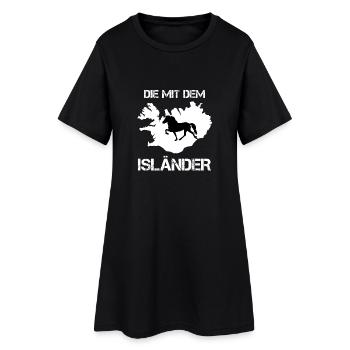 Die mit dem Isländer - Frauen T-Shirt-Kleid - Schwarz - Vorne