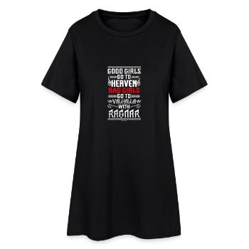 Vikinger Frau Walhalla Odin - Frauen T-Shirt-Kleid - Schwarz - Vorne