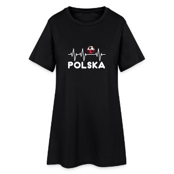 Fussball Polen - Frauen T-Shirt-Kleid - Schwarz - Vorne