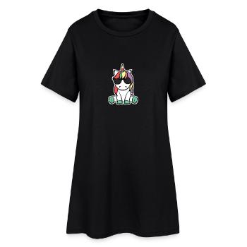 Pony Licorne rétro idée cadeau drôle d'été douce - Robe T-shirt Femme - noir - Devant